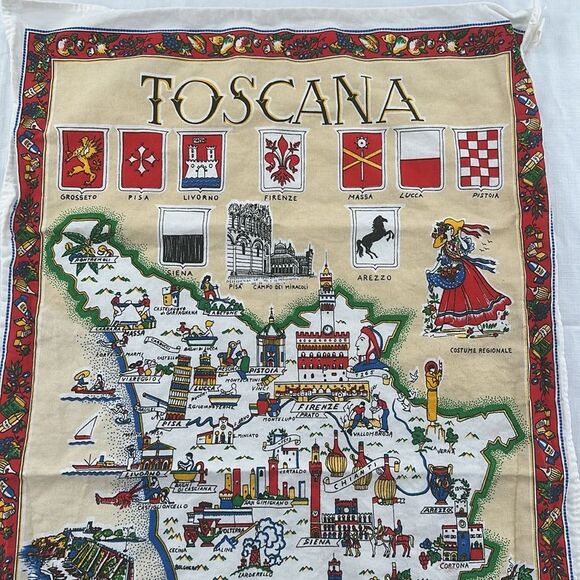 Toscana Etruria Italy Dish Towel Souvenir Decorative Kitchen Linen MonveniR - Picture 6 of 12